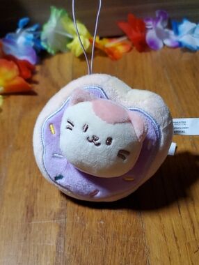 Anirollz Squishy Kitty Cat Donut Plush Keychain